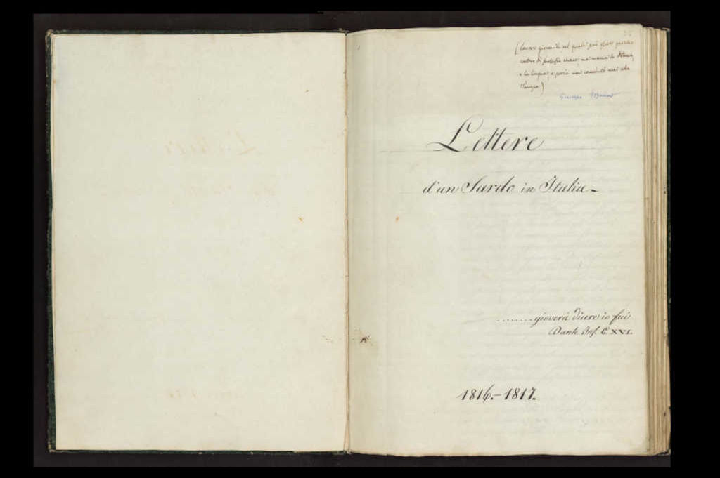 Giuseppe Mannu - Lettres d'un Sarde en Italie 1816-1817 - de la Bibliothèque numérique de Sardaigne