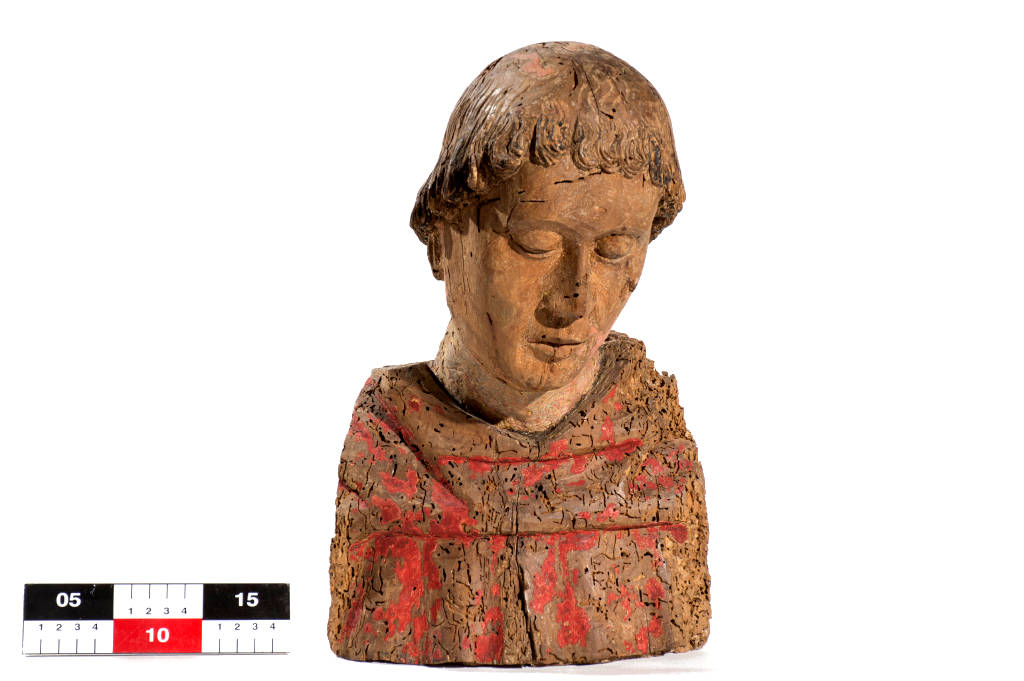 Wooden sculpture of a “Holy Monk”, a Tuscan work. Photo by Valentino Cominotti, from Catalogo BBCC RAS