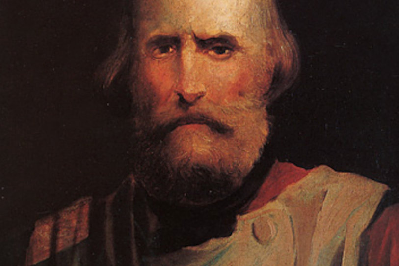  Giuseppe Garibaldi in a portrait attributed to the Risorgimento painter Gerolamo Induno (1825-1890)