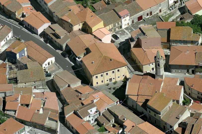 Cossoine, Museum of Sacred Art and Archaeology, from Sardinia Aerial Photos - Orthophotos and Cartographic Data © Agea, All rights reserved