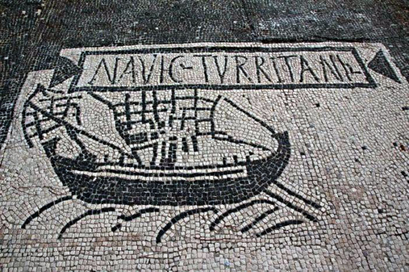 Òstia, pratza corporatziones turritanos