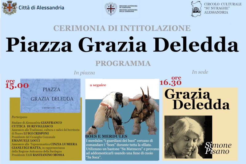 Alessandria dedica una Piazza a Grazia Deledda