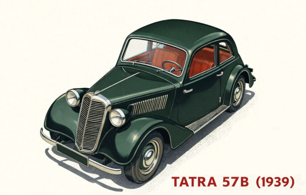 Illustrazione di una Tatra 57B del 1939