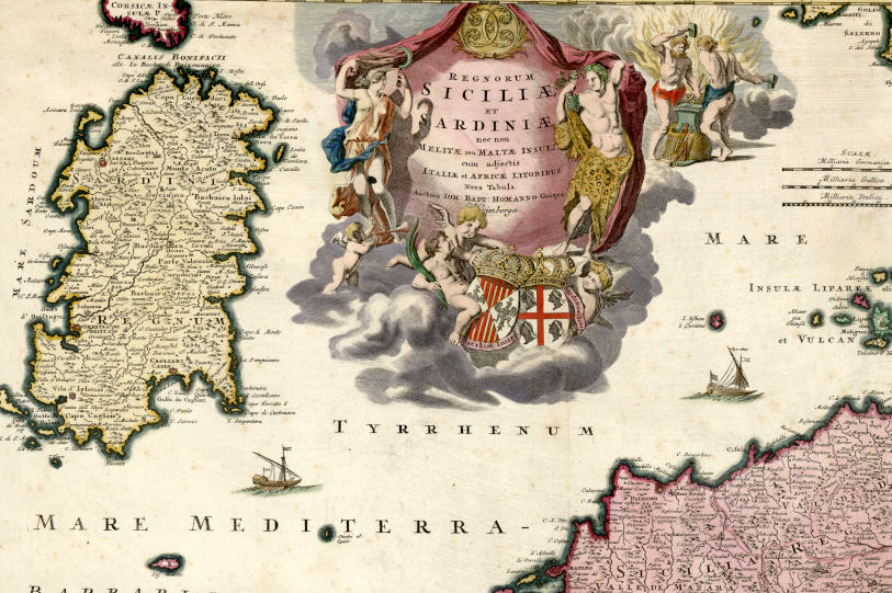 Regnorum Siciliae et Sardiniae nova tabula, 1705-1