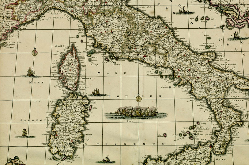 Totius Italiae Descriptio, from the Cartographic Collection of the Regional Council Library, Sardinia DL